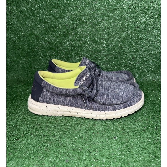 Hey Dude Shoes - Hey Dude Shoes Boys Size‎ 4 Womens Size 5 Wally Blue Slip On Comfort Sneakers